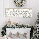 Oh Holy Night the Stars are Brightly Shining Sign handmade by ToeFishArt. Original, custom, personalized wall decor signs. Canvas, Wood or Metal. Rustic modern farmhouse, cottagecore, vintage, retro, industrial, Americana, primitive, country, coastal, minimalist.
