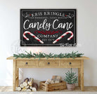 Old Fashioned Candy Cane Co. Sign handmade by ToeFishArt. Original, custom, personalized wall decor signs. Canvas, Wood or Metal. Rustic modern farmhouse, cottagecore, vintage, retro, industrial, Americana, primitive, country, coastal, minimalist.