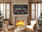 Old Fashioned Candy Cane Co. Sign handmade by ToeFishArt. Original, custom, personalized wall decor signs. Canvas, Wood or Metal. Rustic modern farmhouse, cottagecore, vintage, retro, industrial, Americana, primitive, country, coastal, minimalist.