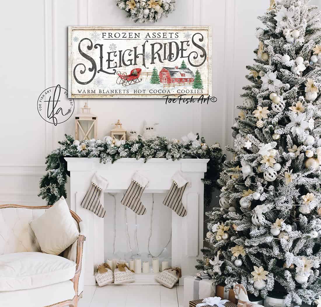 Old Fashioned Sleigh Rides Sign (wording options)