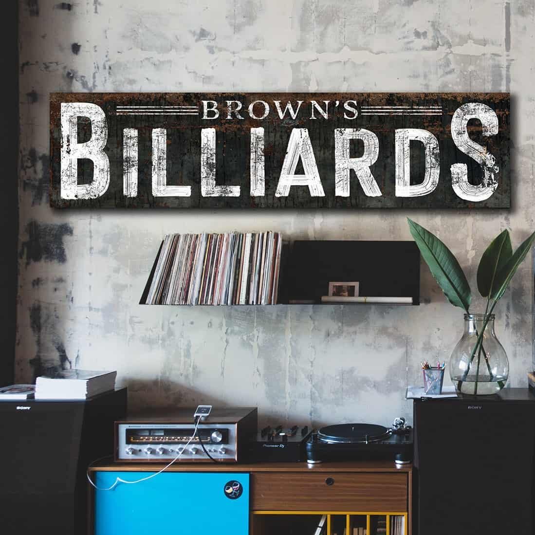 Personalized Billiards Sign with Color Options – Toe Fish Art