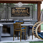 Personalized Metal Indoor-Outdoor Bar & Grill Sign Backyard Pool Patio Deck Porch Sign ToeFishArt handmade by ToeFishArt. Original, custom, personalized wall decor signs. Canvas, Wood or Metal. Rustic modern farmhouse, cottagecore, vintage, retro, industrial, Americana, primitive, country, coastal, minimalist.