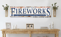 Rustic Fireworks Stand Personalized Sign Family Name Stars-N-Stripes Open Daily