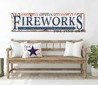Personalized Rustic Fireworks stand Sign Family Name Open Daily handmade by ToeFishArt. Original, custom, personalized wall decor signs. Canvas, Wood or Metal. Rustic modern farmhouse, cottagecore, vintage, retro, industrial, Americana, primitive, country, coastal, minimalist.