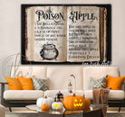 Poison Apple Spell Sign handmade by ToeFishArt. Original, custom, personalized wall decor signs. Canvas, Wood or Metal. Rustic modern farmhouse, cottagecore, vintage, retro, industrial, Americana, primitive, country, coastal, minimalist.