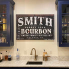 Premium Barrel Aged Whiskey Sign handmade by ToeFishArt. Original, custom, personalized wall decor signs. Canvas, Wood or Metal. Rustic modern farmhouse, cottagecore, vintage, retro, industrial, Americana, primitive, country, coastal, minimalist.