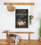 Premium Quality Apothecary Sign handmade by ToeFishArt. Original, custom, personalized wall decor signs. Canvas, Wood or Metal. Rustic modern farmhouse, cottagecore, vintage, retro, industrial, Americana, primitive, country, coastal, minimalist.