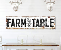 Rustic Farm to Table Sign (color options)