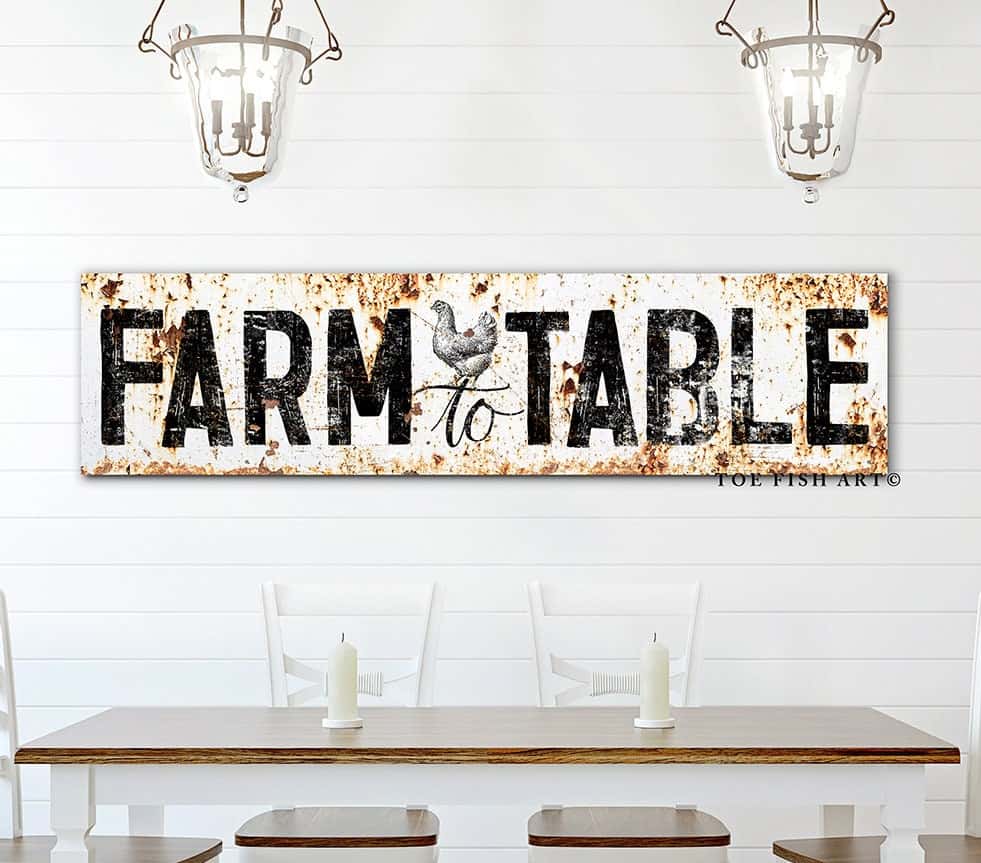 Rustic Farm to Table Sign (color options)