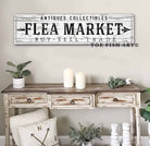 Rustic Flea Market Sign Buy Sell Trade handmade by ToeFishArt. Original, custom, personalized wall decor signs. Canvas, Wood or Metal. Rustic modern farmhouse, cottagecore, vintage, retro, industrial, Americana, primitive, country, coastal, minimalist.