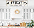 Rustic Flea Market Sign Buy Sell Trade handmade by ToeFishArt. Original, custom, personalized wall decor signs. Canvas, Wood or Metal. Rustic modern farmhouse, cottagecore, vintage, retro, industrial, Americana, primitive, country, coastal, minimalist.