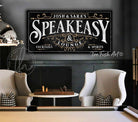Speakeasy Bar Lounge Sign Man Cave Personalized Name Custom Vintage Modern Farmhouse ToeFishArt handmade by ToeFishArt. Original, custom, personalized wall decor signs. Canvas, Wood or Metal. Rustic modern farmhouse, cottagecore, vintage, retro, industrial, Americana, primitive, country, coastal, minimalist.