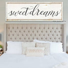 Sweet Dreams Sign handmade by ToeFishArt. Original, custom, personalized wall decor signs. Canvas, Wood or Metal. Rustic modern farmhouse, cottagecore, vintage, retro, industrial, Americana, primitive, country, coastal, minimalist.
