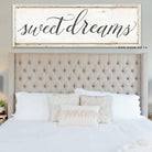 Sweet Dreams Sign handmade by ToeFishArt. Original, custom, personalized wall decor signs. Canvas, Wood or Metal. Rustic modern farmhouse, cottagecore, vintage, retro, industrial, Americana, primitive, country, coastal, minimalist.