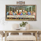 The Last Supper Wall Art, Modern Farmhouse Wall Décor, Luke 22:19 Christian Religious Artwork, Framed Hardwood Shiplap handmade by ToeFishArt. Original, custom, personalized wall decor signs. Canvas, Wood or Metal. Rustic modern farmhouse, cottagecore, vintage, retro, industrial, Americana, primitive, country, coastal, minimalist.