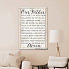 The Lords Prayer Sign handmade by ToeFishArt. Original, custom, personalized wall decor signs. Canvas, Wood or Metal. Rustic modern farmhouse, cottagecore, vintage, retro, industrial, Americana, primitive, country, coastal, minimalist.