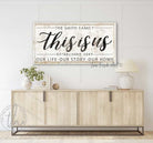 This Is Us Family Sign handmade by ToeFishArt. Original, custom, personalized wall decor signs. Canvas, Wood or Metal. Rustic modern farmhouse, cottagecore, vintage, retro, industrial, Americana, primitive, country, coastal, minimalist.