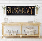 Apothecary Personalized Custom Sign wall art handmade by ToeFishArt. Original, custom, personalized wall decor signs. Canvas, Wood or Metal. Rustic modern farmhouse, cottagecore, vintage, retro, industrial, Americana, primitive, country, coastal, minimalist.