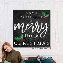 Have Yourself a Merry Little Christmas Sign Vintage Cottage Holiday Wall Decor (color options)