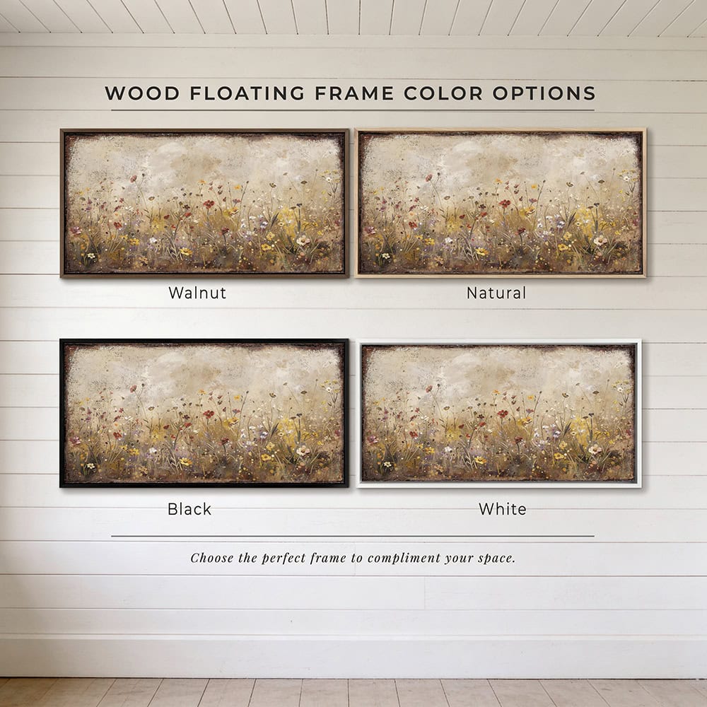 Bring timeless elegance to your home decor with this captivating Vintage Wildflower Meadow wall art. The versatile design complements farmhouse, cottage, and contemporary spaces alike to create a peaceful sanctuary. Be surrounded by decor you LOVE! Choose between premium framed canvas or durable outdoor metal. Toe Fish Art makes artisan wall art with American materials. Proudly Made in the USA, each piece is expertly constructed with genuine craftsmanship, heritage quality, and rustic charm.