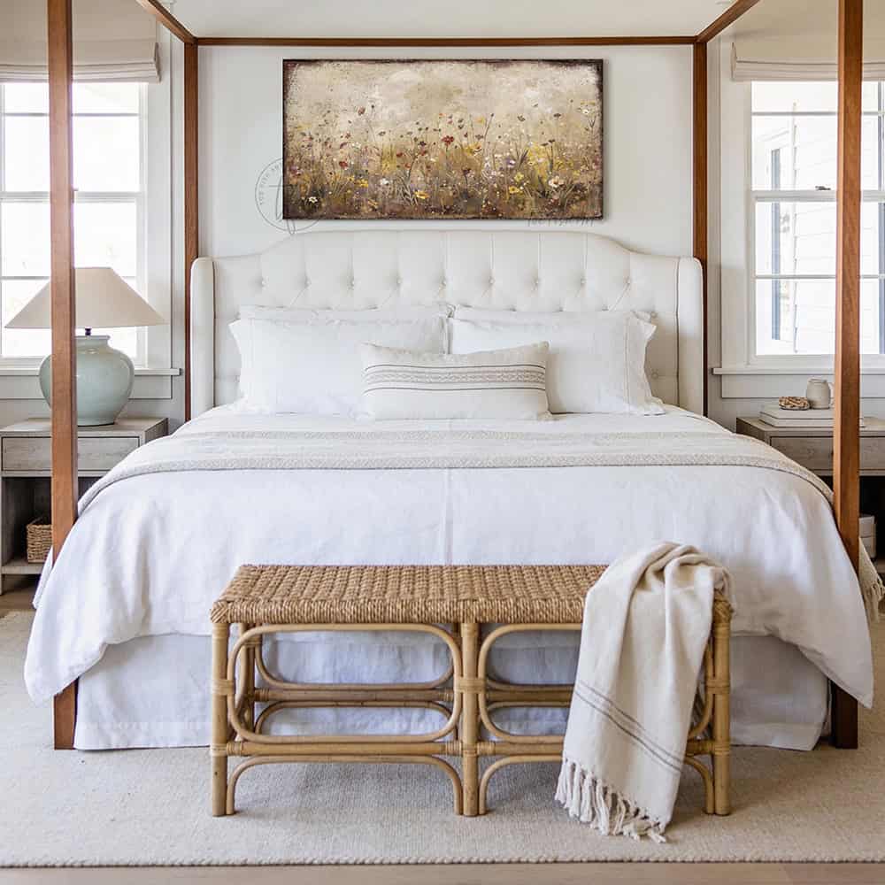 Bring timeless elegance to your home decor with this captivating Vintage Wildflower Meadow wall art. The versatile design complements farmhouse, cottage, and contemporary spaces alike to create a peaceful sanctuary. Be surrounded by decor you LOVE! Choose between premium framed canvas or durable outdoor metal. Toe Fish Art makes artisan wall art with American materials. Proudly Made in the USA, each piece is expertly constructed with genuine craftsmanship, heritage quality, and rustic charm.