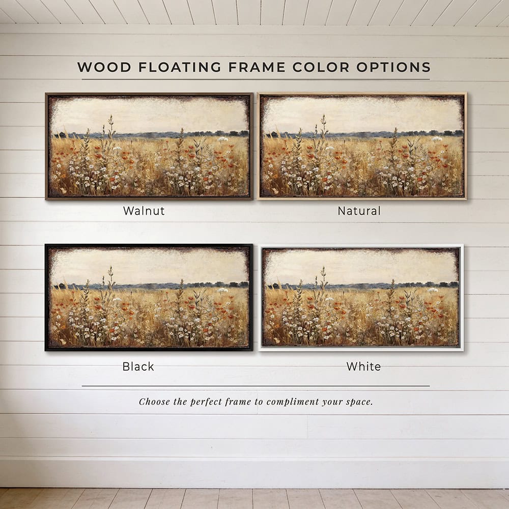 Say hello to spring with this delightful cottagecore wall art that brings wildflower meadows straight to your space. Bursting with vintage charm, this floral statement piece makes any room feel like a peaceful escape. Be surrounded by decor you LOVE! Choose between premium framed canvas or durable outdoor metal. Toe Fish Art makes artisan wall art with American materials. Proudly Made in the USA, each piece is expertly constructed with genuine craftsmanship, heritage quality, and rustic charm.