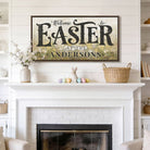 Hop into spring with this personalized Easter welcome sign by Toe Fish Art.—Made in sturdy outdoor metal or indoor framed canvas; either option brings vintage farmhouse charm! Featuring a cheerful spring meadow wildflower scene, this customized piece works magic on entryways, porches, and fireplace mantels. Toe Fish Art creates artisan-made wall décor using American sourced materials. Proudly Made in the USA, each sign is expertly constructed with genuine craftsmanship, heritage quality, and rustic charm.