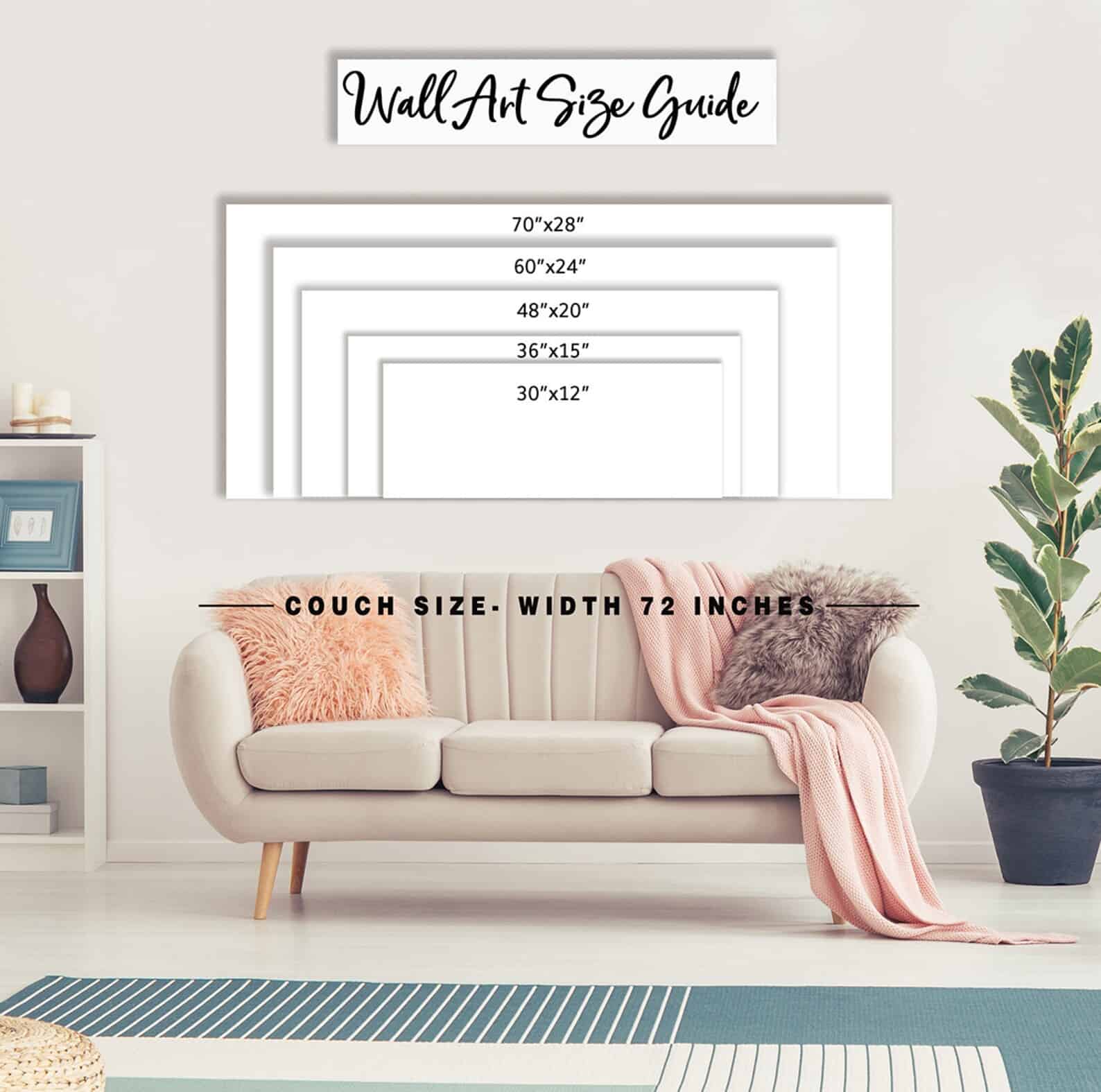 ToeFishArt 60x24 Sizing Guide. Original, custom, personalized wall decor signs. Canvas, Wood or Metal. Rustic modern farmhouse, cottagecore, vintage, retro, industrial, Americana, primitive, country, coastal, minimalist.