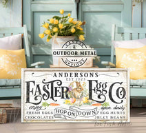 Easter Egg Co. Canvas or Outdoor Metal Personalize-able Easter Spring Decor