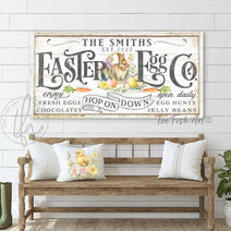 Easter Egg Co. Canvas or Outdoor Metal Personalize-able Easter Spring Decor