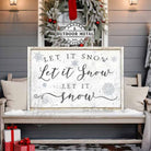 ToeFishArt Let It Snow, Let It Snow, Let It Snow, Canvas or Outdoor Metal Christmas Winter Seasonal Decor Sign Porch Leaner Front Door Entryway Welcome Thanksgiving Christmas Holidays Winter Seasonal Curb Appeal Outdoor Decoration handmade by ToeFishArt. Original, custom, personalized wall decor signs. Canvas, Wood or Metal. Rustic modern farmhouse, cottagecore, vintage, retro, industrial, Americana, primitive, country, coastal, minimalist.