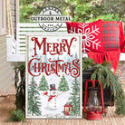 ToeFishArt Merry Christmas Winter Wonderland Snowman Porch Greeter Canvas or Outdoor Metal Seasonal Decor Vertical Sign Porch Leaner Front Door Entryway Welcome Thanksgiving Christmas Holidays Winter Seasonal Curb Appeal Outdoor Decoration handmade by ToeFishArt. Original, custom, personalized wall decor signs. Canvas, Wood or Metal. Rustic modern farmhouse, cottagecore, vintage, retro, industrial, Americana, primitive, country, coastal, minimalist.