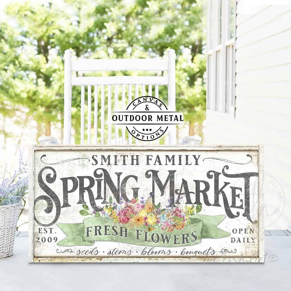 Spring Market Fresh Flowers Canvas or Metal Personalize-able Sign – Toe ...