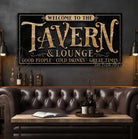 Toe Fish Art Tavern & Lounge Canvas or Metal Personalize-able Bar wall decor sign USA handmade by ToeFishArt. Original, custom, personalized wall decor signs. Canvas, Wood or Metal. Rustic modern farmhouse, cottagecore, vintage, retro, industrial, Americana, primitive, country, coastal, minimalist.