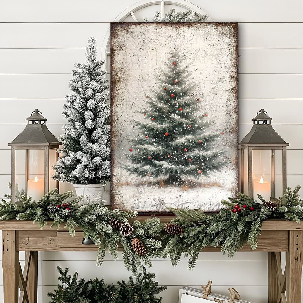 Toe Fish Art Celebrate the holiday season with this Rustic Farmhouse Christmas Wall Art, featuring a vintage pine tree design that adds timeless charm to your decor. Crafted with attention to detail, this piece is available as a durable canvas or sleek metal print, perfect for enhancing any space with warmth and festive spirit. Ideal for gifting or personal use, it complements farmhouse aesthetics while offering a classic holiday touch that lasts year after year.