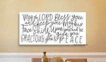 May the Lord Bless You and Keep You (Bible Verse Numbers 6:24-26) Sign (color options)