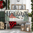Toe Fish Art's Personalized Family Christmas Sign "Home for the Holidays" | Canvas or Outdoor Metal Print | Vintage farmhouse sign. — Toe Fish Art creates quality, artisan-made wall décor with authentic, American sourced materials. Proudly Made in the USA, each sign is expertly constructed with genuine craftsmanship, heritage quality, and rustic charm. Our premium, handcrafted pieces are built to last with durable materials. Custom, personalized, timeless designs for indoor and outdoor spaces.