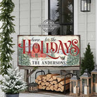 Toe Fish Art's Personalized Family Christmas Sign "Home for the Holidays" | Canvas or Outdoor Metal Print | Vintage farmhouse sign. — Toe Fish Art creates quality, artisan-made wall décor with authentic, American sourced materials. Proudly Made in the USA, each sign is expertly constructed with genuine craftsmanship, heritage quality, and rustic charm. Our premium, handcrafted pieces are built to last with durable materials. Custom, personalized, timeless designs for indoor and outdoor spaces.
