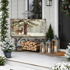 Make a bold statement with Toe Fish Art's striking vintage Christmas deer wall art.—A majestic buck and doe beneath a luminous Christmas tree in a dramatic winter forest landscape.—Toe Fish Art makes authentic wall art with American sourced materials. Proudly made in the USA, each sign is constructed with genuine craftsmanship, heritage quality, and rustic charm. Our premium, handcrafted pieces are built to last. Discover American made wall art at toefishart.com—crafted to inspire, made to endure.