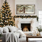 Make a bold statement with Toe Fish Art's striking vintage Christmas deer wall art.—A majestic buck and doe beneath a luminous Christmas tree in a dramatic winter forest landscape.—Toe Fish Art makes authentic wall art with American sourced materials. Proudly made in the USA, each sign is constructed with genuine craftsmanship, heritage quality, and rustic charm. Our premium, handcrafted pieces are built to last. Discover American made wall art at toefishart.com—crafted to inspire, made to endure.