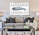 Trading Co. Sign handmade by ToeFishArt. Original, custom, personalized wall decor signs. Canvas, Wood or Metal. Rustic modern farmhouse, cottagecore, vintage, retro, industrial, Americana, primitive, country, coastal, minimalist.