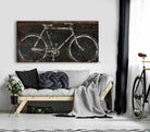 Vintage Bicycle Sign handmade by ToeFishArt. Original, custom, personalized wall decor signs. Canvas, Wood or Metal. Rustic modern farmhouse, cottagecore, vintage, retro, industrial, Americana, primitive, country, coastal, minimalist.