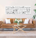 Whatever is True Sign Sign handmade by ToeFishArt. Original, custom, personalized wall decor signs. Canvas, Wood or Metal. Rustic modern farmhouse, cottagecore, vintage, retro, industrial, Americana, primitive, country, coastal, minimalist.
