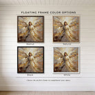 This stunning abstract angel wall art by Toe Fish Art blends contemporary design with meaningful spiritualism. Inspired by impasto-style paintings, the artwork features soft, layered textures and neutral yet bold tones. Be surrounded by decor you LOVE! Choose premium gallery-stretched canvas or elegant framed canvas. Toe Fish Art makes artisan wall art with American materials. Proudly Made in the USA, each piece is expertly constructed with genuine craftsmanship, heritage quality, and rustic charm.