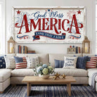 Celebrate America’s 250th anniversary with this God Bless America wall art by Toe Fish Art, a timeless tribute to faith, freedom, and patriotism in red, white, and blue, with a heartfelt message surrounded by stars and fireworks, perfect for 4th of July decor. Choose between premium framed canvas or durable outdoor metal. Toe Fish Art makes artisan wall art with American materials. Proudly Made in the USA, each piece is expertly constructed with genuine craftsmanship, heritage quality, and rustic charm.