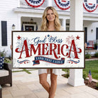 Celebrate America’s 250th anniversary with this God Bless America wall art by Toe Fish Art, a timeless tribute to faith, freedom, and patriotism in red, white, and blue, with a heartfelt message surrounded by stars and fireworks, perfect for 4th of July decor. Choose between premium framed canvas or durable outdoor metal. Toe Fish Art makes artisan wall art with American materials. Proudly Made in the USA, each piece is expertly constructed with genuine craftsmanship, heritage quality, and rustic charm.