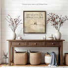 This faith-based wall decor brings the message "I Have Found the One Whom My Soul Loves" to your home through a quaint depiction of two love birds sharing a quiet moment in this square-shaped wall art. The painting conveys a sense of peace, calm, and connection. Choose between premium framed canvas or durable outdoor metal. Toe Fish Art makes artisan wall art with American materials. Proudly Made in the USA, each piece is expertly constructed with genuine craftsmanship, heritage quality, and rustic charm.
