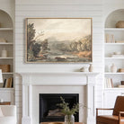 This peaceful Mountain River Valley Landscape—Framed Wall Decor by Toe Fish Art features a serene river valley resting below a distant sunlit mountainside. Your home shouldn’t just look beautiful—it should feel like your favorite place. Be surrounded by decor you LOVE! Toe Fish Art makes artisan wall art with American materials. Proudly Made in the USA, each piece is expertly constructed with genuine craftsmanship, heritage quality, and rustic charm.