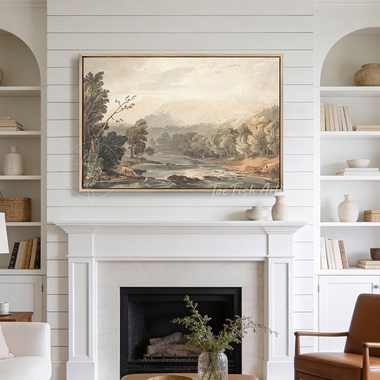 This peaceful Mountain River Valley Landscape—Framed Wall Decor by Toe Fish Art features a serene river valley resting below a distant sunlit mountainside. Your home shouldn’t just look beautiful—it should feel like your favorite place. Be surrounded by decor you LOVE! Toe Fish Art makes artisan wall art with American materials. Proudly Made in the USA, each piece is expertly constructed with genuine craftsmanship, heritage quality, and rustic charm.