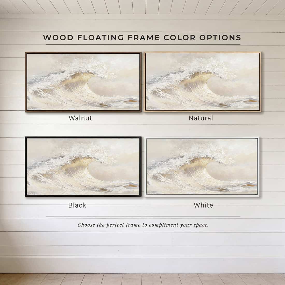 Bring coastal serenity into your home with this stunning Ocean Wave Wall Art exclusively by Toe Fish Art. The color palette is serene neutral tones—soft creams, warm grays, and natural sand hues—with luminous golden sunlight. Be surrounded by decor you LOVE! Choose premium framed canvas or durable outdoor metal. Toe Fish Art makes artisan wall art with American materials. Proudly Made in the USA, each piece is expertly constructed with genuine craftsmanship, heritage quality, and rustic charm.
